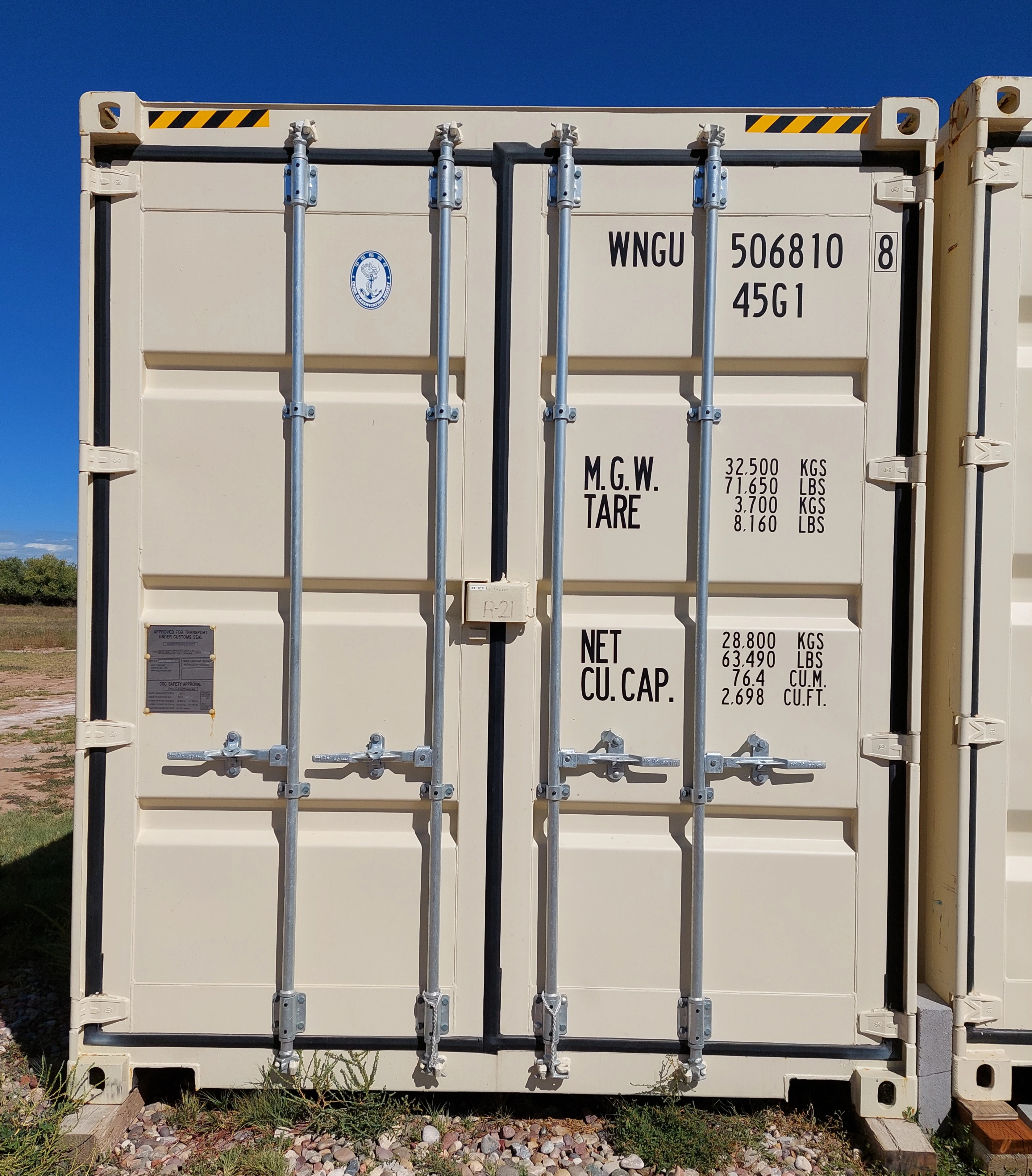 Four-point locking steel container doors at Fort Knox Self Storage Vernal